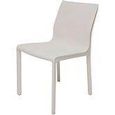 Colter Armless Dining Chair in White Leather